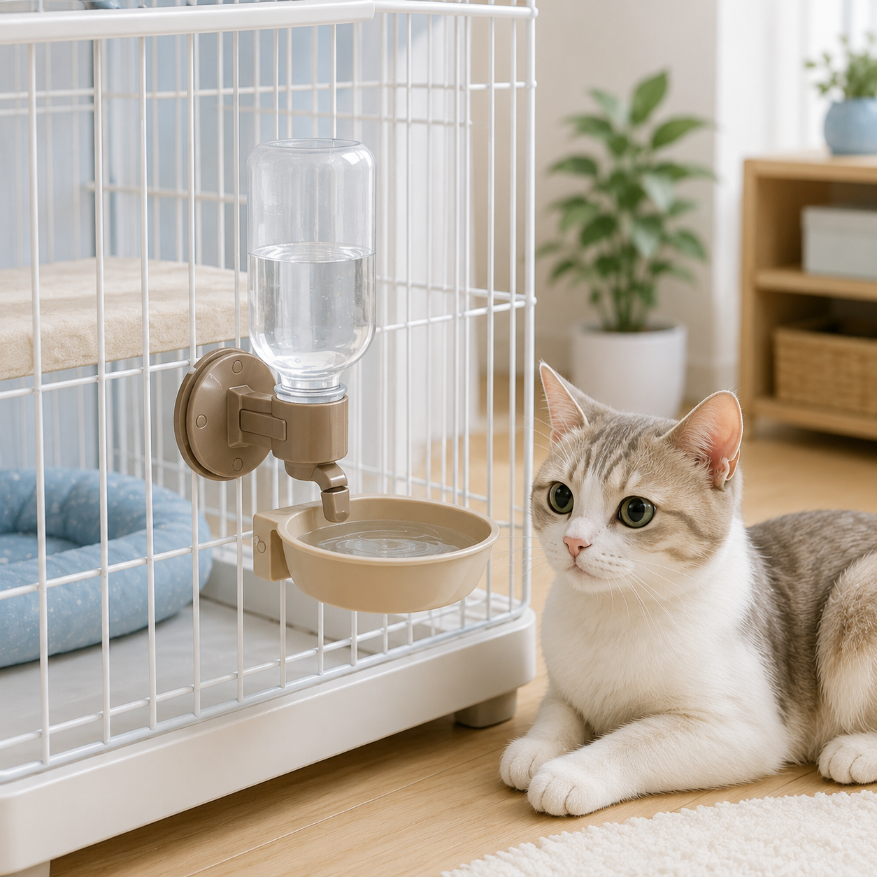 猫用ケージ取り付け給水器の選び方｜固定方式・飲み口・容量・高さ・漏れ・お手入れを確認するケージ給水用品入門