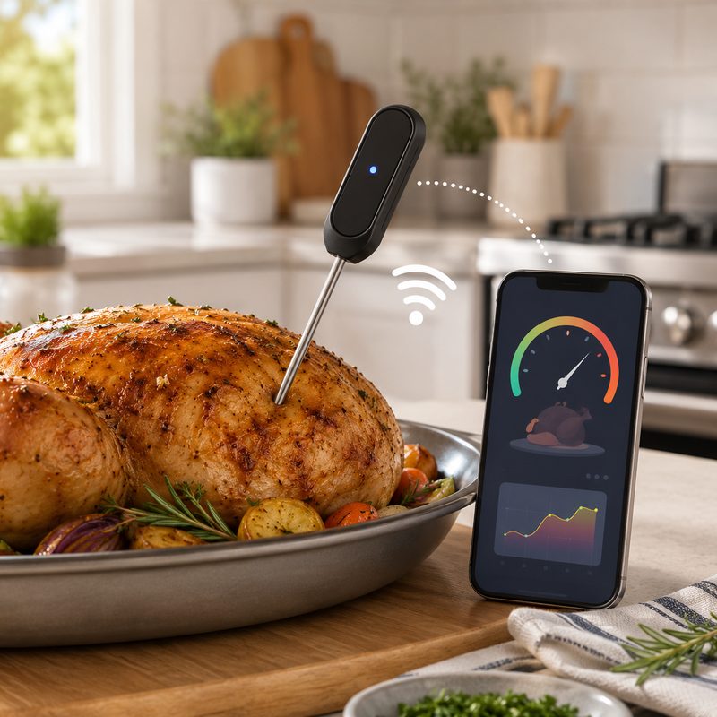 スマート料理用温度計とワイヤレス肉用温度計