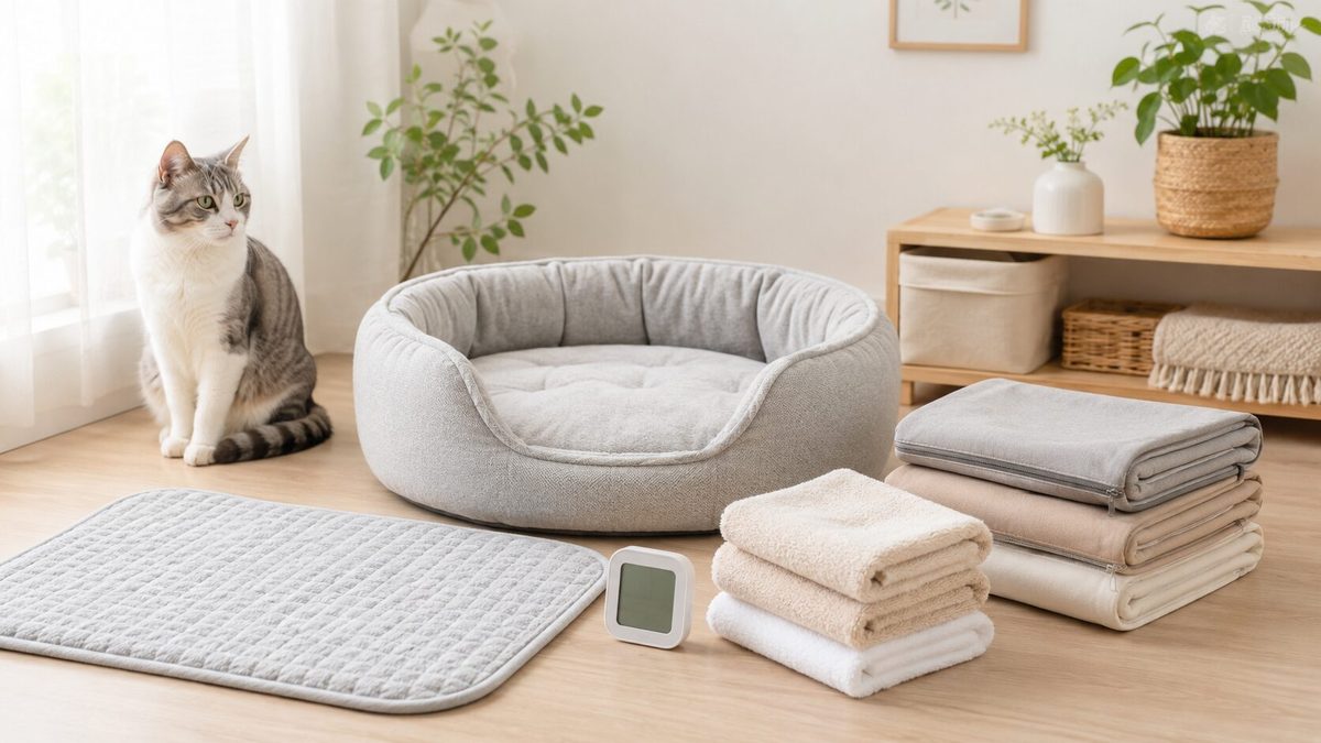 猫とあったかベッド・マット・毛布などの冬用品